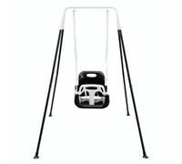 FUNLIO 3-in-1 Altalena per Bambini & 4 Sacchi di Sabbia, Resistente per Cortile, Altalena per Bambini Indoor/Outdoor, Supporto in Metallo Pieghevole e Istruzioni Chiare - Nero