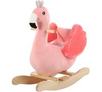 FUNLIO Cavallo a Dondolo per Bambini Flamingo per Bambini da 6 Mesi a 3 Anni, Carino e Grazioso Cavallo a Dondolo Rosa Cigno per Bambina, Animale a Dondolo di Peluche, Facile da Montare