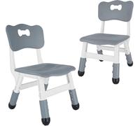 FUNLIO regolabile sedia bambini (2 pezzi), poltroncina per bambini in altezza a 3 livelli per età 3-8 anni, sedia con portata massima di 220 libbre, per aule/case - Grigio