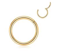 FUNLMO Anello da naso incernierato in acciaio chirurgico 316L, 20G, 18G, 16G, 14G, 12G, senza cuciture, per naso, setto, cartilagine, elica, trago, conchiglia, diametro lobo, diametro da 6 mm a 14 mm