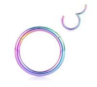 FUNLMO Anello da naso incernierato in acciaio chirurgico 316L, 20G, 18G, 16G, 14G, 12G, senza cuciture, per naso, setto, cartilagine, elica, trago, conchiglia, diametro lobo, diametro da 6 mm a 14 mm