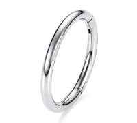 FUNLMO G23 - Anello da naso incernierato in titanio da 20 G, 18 G, 16 G, 14 G, senza cuciture, per naso, setto, conchiglia, cartilagine, elice, trago, lobo da 6 mm a 14 mm, Metallo, Nessuna pietra