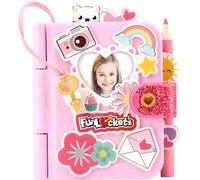 FUNLOCKETS Diario segreto per bambini, set con lucchetto e chiavi, per sbloccare oltre 15 sorprese divertenti, decora e personalizza, scopri il cassetto e scrivi messaggi segreti, per bambini dai 6