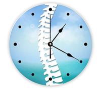 Funlucy Orologio da parete decorativo silenzioso senza ticchettio, chiropratica, colonna vertebrale laterale, rotondo, moderno, in legno, per camera da letto, soggiorno, casa, ufficio, scuola,