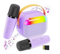 FunMission Giocattoli Karaoke Microfono Macchina, Portatile Bluetooth Mini Karaoke Macchina Canto Altoparlante, Viola