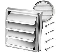 Funmit Copertura di sfiato per asciugatrice da esterno 15,2 cm, in metallo con schermo a rete fine, copertura esterna in acciaio inox da 15,2 cm, include 4 viti per una facile installazione