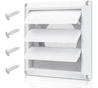 Funmit Copertura per bocchetta dell'asciugatrice, 10,2 cm, per presa d'aria esterna, con schermo, include 4 viti per una facile installazione (bianco)