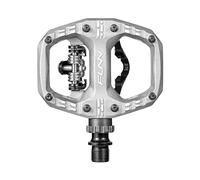Funn Clast Pedali Clipless con Doppia Piattaforma per MTB, Commuting e Cicloturismo - Clipless Compatibile SPD da un Lato, Piattaforma Piana dall’altro (Argento)
