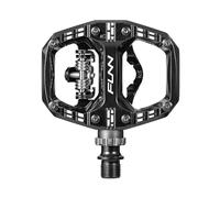 Funn Clast Pedali Clipless con Doppia Piattaforma per MTB, Commuting e Cicloturismo - Clipless Compatibile SPD da un Lato, Piattaforma Piana dall’altro (Nero)