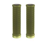 Funn Holeshot Manopole per Mountain Bike con Chiusura Singola, Diametro Interno di 22 mm, Manopole per Manubrio da Bici Resistenti con Estremità Indurite (Verde Oliva)