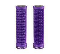 Funn Holeshot Manopole per Mountain Bike con Chiusura Singola, Diametro Interno di 22 mm, Manopole per Manubrio di Bicicletta Resistenti con Estremità Indurite (Viola)