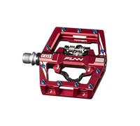 Funn Mamba S Pedali MTB Clipless, Pedali MTB con Clip su un Solo Lato, Compatibili con Tacchette SPD, Pedali per Bicicletta con Asse in CrMo da 9/16 pollici per MTB/BMX/Ciclismo Gravel (Rosso)