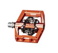 Funn Mamba S Pedali MTB Clipless, Pedali per Mountain Bike con Piattaforma Compatta a Doppio Lato, Compatibili con Tacchetti SPD, Pedali per Bicicletta con Asse in CrMo da 9/16 pollici (Arancione)