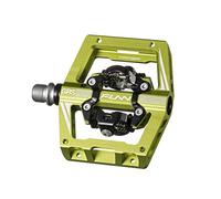 Funn Mamba S Pedali MTB Clipless, Pedali per Mountain Bike con Piattaforma Compatta a Doppio Lato, Compatibili con Tacchetti SPD, Pedali per Bicicletta con Asse in CrMo da 9/16 pollici (Verde)