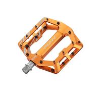 Pedale FUNNDAMENTAL in Alluminio Arancio con Sistema GRS, Dimensioni 102x105x17mm, Attacco FLAT, Peso 415g