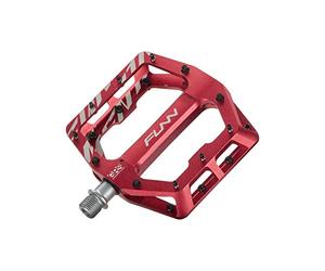 Funn Pedali Piatti Funndamental - Pedali a piattaforma larga per BMX/MTB, Grip regolabile per una stabilità eccezionale, Asse CrMo da 9/16 pollici (Rosso)
