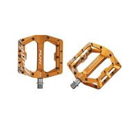 Pedale FUNNDAMENTAL in Alluminio Arancio con Sistema GRS, Dimensioni 102x105x17mm, Attacco FLAT, Peso 415g