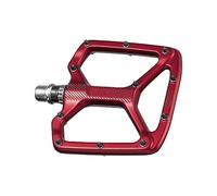 Funn Python Pedali Flat MTB, Piattaforma Larga, Asse CrMo (Rosso)