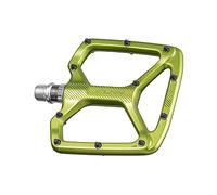 Funn Python Pedali Flat MTB, Piattaforma Larga, Asse CrMo (Verde)