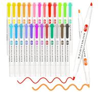 Funnasting Evidenziatori, 25 Colori Evidenziatori Pastello Set, Evidenziator a Oppia Punta, Pennarelli per Colorare, Sottolineare, Ufficio Studente