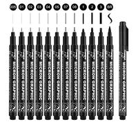 Funnasting Fineliner, 12 Calligrafia Pennarelli Penna per Schizzi, Penne Punta Fine Pigmento Pennarelli Redazione Ufficio Documenti Comic Manga Scrapbooking