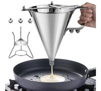 Funnel Cake Dispenser - 1800ml Batter Dispenser | Stainless Steel Baking Funnel For Pancakes, Cupcakes, Chocolate, Pastries, Desserts | Smooth Pouring, Spill-Free, Ideal For Kitchen
