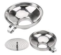 Funnel di contenitori da 3 pezzi/set con filtro, imbarcazioni in acciaio inossidabile per riempire il barattolo di muratore, kit di forniture a bocca larga e conserve per l'uso della cucina.