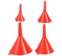 Funnels D'olio Automobile - Set di imbuto a bocca larga, 4 x rosso, imbuto di riempimento 'olio flessibile, ideale per bottiglie, barattoli, contenitori, imbuti da cucina, L