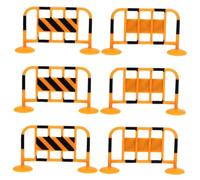 FUNNETOYU 10 Miniature Traffic Fence Signs Educational Roadblocks Toy for Early Learning Safety Awareness Role Play