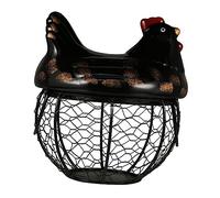 FUNNETOYU 1pezzi Chicken Holder Organizer Ceramic and Iron Chicken Shaped Storage Basket for Home and Kitchen Decor for Small