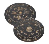 FUNNETOYU 2 Pezzi Di Carte Dei Tarocchi In Legno Tavola Per Rabdomanzia Tavola Per Divinazione Pendolo Per Rabdomanzia Pendolo Per Risposta Cartello Mistico Con Pendolo Rustico Nero