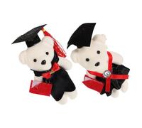 FUNNETOYU 2 Pezzi La bambola del dottor orso regalini fine scuola per diploma maturità ornamento del giocattolo dell'orso orso di peluche decorativo laurea tessuto non tessuto Black