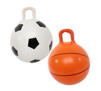 FUNNETOYU 2 pezzi Palla Salta Gonfiabile con Manici Gioco Interattivo per Allenamento Coordinazione e Stabilità Forme Basket e Calcio Divertimento e Movimento Educativo