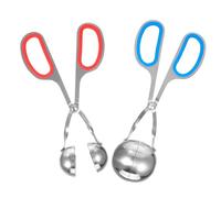 FUNNETOYU 2 Pezzi Pinze per Polpette in Acciaio Inossidabile da Non-stick Meatball Maker Tongs con Impugnatura Ergonomica Rosse Resistenti Temperature per Cucina Professionale e Domestica