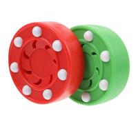 FUNNETOYU 2 Pezzi Puck da Allenamento Roller Hockey Professionale in Pp | Uso su Pista e Campo, Forma Rotonda, per Squadre e Club, Scorrimento ad Alto Impatto e Riduzione Attrito Colore Casuale