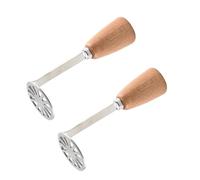 FUNNETOYU 2 Pezzi Schiacciapatate Manuale Acciaio con Antiscivolo Mini Pestello per e Avocado Utensile Resistente e Facile da