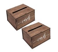 FUNNETOYU 2 Pezzi Wooden Card Holder Box With Slot For Wedding Reception And Party Envelopes Versatile Suggestion And Donation Cash Box Decorative Wood Storage For Birthday Shower Graduation