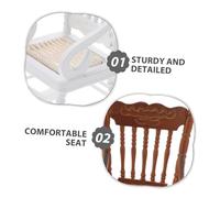 FUNNETOYU 2 Scale Wooden Vintage Design With Soft Rope Seat Cozy Handmade Decor For Christmas Gifts And Tiny House Accessories