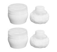 FUNNETOYU 2 Set Puff di Polvere e Neonati Applicatore Facile, Morbido e Delicato sulla Pelle, Accessorio Bianco in Fluff e Plastica Pp Manico, per Bagnetto