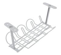 FUNNETOYU 2 Set Rack di inserimento del cavo di alimentazione Organizzatore del filo da scrivania Sotto cordone plastica Grigio