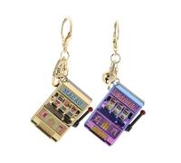 FUNNETOYU 2Pezzi Portachiavi Mini Slot Machine Frutta Ciondolo Divertente per Borse e Chiavi Rocker Games per Adulti per Feste