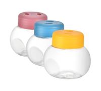 FUNNETOYU 3 Pezzi Barattoli per Spezie in Vetro con Sigillante Contenitori Trasparenti per per Cucina e Picnic Design Robusto e Materiale Alimentare Colori Giallo Rosa Azzurro