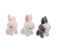 FUNNETOYU 3 Portachiavi Coniglio Peluche Mini Morbido Ciondolo Coniglio Carino per Zaini Studenti Decorazione Compleanno Halloween Regalo