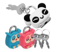 FUNNETOYU 3pezzi Mini Lucchetti di Sicurezza in Metallo e Silicone con Chiave, Design Creativo a Cartone Animato per Valigie, Portagioie e Uso Quotidiano, Facili da Usare Colore Casuale