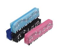 FUNNETOYU 4 Pezzi astuccio Studenti astucci a tema musicale pianura materiale scolastico di musica borsa a matita creativa sacchetto a penna sacchetto a matita portatile Panno Oxford