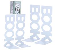FUNNETOYU 4 Pezzi Fermalibri Metallo con Base Antiscivolo Reggilibri Decorativi Creative per e Libreria Supporto Stabile per Libri Dimensioni