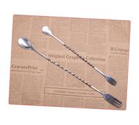 FUNNETOYU 4 Pezzi forchetta da ghiaccio bar spoon accessori bar Agitatore per bar misurino cocktail Agitatore da cocktail fabbricazione cucchiai Forks bastoncino di miscelazione Silver