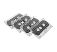 FUNNETOYU 4 Pezzi Nastro Cassette Vuote 30 Minuti per Registrazione Audio con Custodia Dura Trasparente in Plastico, Uso Versatile Portatile per Musica e Voce