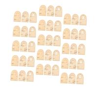 FUNNETOYU 45 Miniature Porte delle Fate in Legno Non Verniciato per Giardino e Casa Accessori Creativi per Decorazioni Fiabesche Finestra e per Mini Case Materiale Naturale Resistente