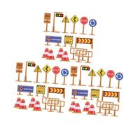 FUNNETOYU 45 Segnali Stradali per Mini Cartelli Traffico in Plastica Resistente Coni Segnaletici e per Educazione Sicurezza e Giochi Creativi